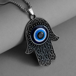 Ripats Kurja Silm Vintage H&otilde;be Fatima K&auml;si Moodne Retro Kaelakee 50CM(Necklace Size)