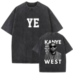 R&auml;ppar Kanye West YE Tuur 2026 Vintage Pesuga T-s&auml;rgid Meeste Hip Hop Gooti Mood &Uuml;le suuruse puuvillased T-s&auml;rgid Unisex Streetwear 3XL mitmev&auml;rviline