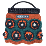 Marni Market Heegeldatud Seeria V&auml;rviplokk Lilleline K&auml;sit&ouml;&ouml; Kootud Kangast Kandekott V&auml;ike Naiste kandekotid Mitmev&auml;rviline BOMH0001Q0FC001JQY67 Basic Set (Bag+Dust Bag) brown