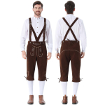 Meeste Oktoberfest Kost&uuml;&uuml;mikomplekt - Pikkade varrukatega s&auml;rk ja traksip&uuml;ksid, Kaheosaline Baieri riietus festivaliks XXL pruun