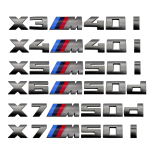 Hall embleem BMW X3M X4M X5M X6M X7 M Power Embleemid M&auml;rk Logo 40i 40d 50i 50d 60d 60i ABS Tagumine logo Autotarvikud tu2 X7M50i hall