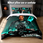 Lewis Hamilton Disain Voodi Voodipesukomplekt 1 Tekikott + 2 Padjap&uuml;&uuml;ri Pehme Hingav Majapidamise Voodipesu 135cm*200cm gray