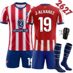 Atletico Madrid kodus&auml;rgi komplekt nr 19 Alvarez t&auml;iskasvanutele ja noortele jalgpallivorm Hingav Kiiresti kuivav Jalgpallikomplekt XS punane