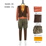 Koletis Rumpelstiltskin Cosplay Kost&uuml;&uuml;m T-s&auml;rk Pruun Vest P&uuml;ksid Kollane Sall Halloweeni Rollim&auml;ng Kuningas K&auml;&auml;bus Pidulik &Uuml;likond kids 140 black