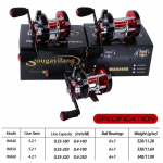 Kalastusrull Baitcaster 6+1BB Baitcasting Reel Parempoolne trumlit&uuml;&uuml;p Rullid Rattaheitep&uuml;&uuml;girull WA4000 punane
