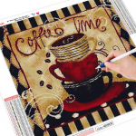 Teemantmaaling Full Coffee Teemanttikandid Full Display 5d Beadwork Diamond 30x30