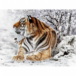 5D DIY t&auml;ispuur Teemantmaal Tiger Mosaiic Ristpistes Kleebis Kodukaunistus 20X30CM