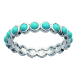 Bague Argent 'Mineralia' turquoise argent&eacute; - 3. 5 mm 54 t&uuml;rkiissinine