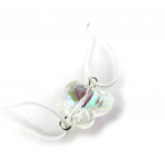 Les Tr&eacute;sors De Lily [N0251] &ndash; valge 'Cristal' elastne k&auml;ev&otilde;ru (liblikas) valge