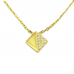 Les Tr&eacute;sors De Lily [P7844] - Disainterasest kaelakee  Sissi  valgest kullast (losange) - 8x8 mm kuld