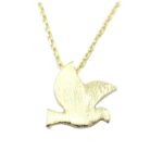 7bis [Q6143] &ndash; k&auml;sitsi valmistatud kullast kaelakee Dove &ndash; 13x13 mm kuld