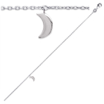 Les Tr&eacute;sors De Lily [Q8096] - h&otilde;bedane pahkluu kett  Luna  h&otilde;bedane (roodiumiga kaetud) - 25 cm 8x4 mm h&otilde;be