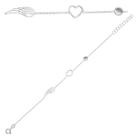 Les Tr&eacute;sors De Lily [Q9360] - Bracelet Argent artisanal 'Les Ailes d'Amour' argent&eacute; (rhodi&eacute;) - aile 17x5 mm h&otilde;be