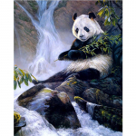 DIY Teemantmaaling Loomade ristpistes Mosaiik-teemanttikandid Armas Panda N&auml;put&ouml;&ouml; Kodukaunistus 20X30CM