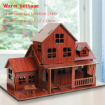 3D m&auml;nguasja pusle DIY House Villa Lastele Poistele T&uuml;drukutele Haridusmaja Paberpusle