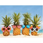 T&auml;is&uuml;mmargune/ruudukujuline 5D isetehtud teemantmaaling multifilm ananass teemanttikandid ristpistes komplektid kodukaunistus k&auml;sitsi valmistatud kingitused Round 20x30cm