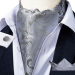 Vintage Ascot Tie meestele Vabaaja lips meestele H&otilde;behall Cravat Ascot Paisley Tie Hanky ​​mansetin&ouml;&ouml;pide komplekt AS-2010