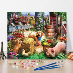 Maalimine numbrite j&auml;rgi DIY digitaalne &otilde;limaal Kodukaunistus Dekompressioon K&auml;sitsi maalitud l&otilde;uendimaal 40x50cm no frame