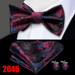 Hi-Tie Fashion Meeste iseseisev kikilips Taskur&auml;ti mansetin&ouml;&ouml;pide komplekt Meeste &uuml;likonna kikilipsu komplekt 2031