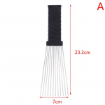Praktiline salongi soengute kujundamise t&ouml;&ouml;riist must rusikas afrometallist kamm Aafrika juuksekammihari 7cm*23.3cm