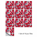 10 tk 10X10cm lilla mosaiik k&otilde;va plaadiga kleebis, lamedalt prinditud 2D &uuml;lekandega kate k&ouml;&ouml;gi jaoks vannitoa tapeet Peel Stick Art plakat 8