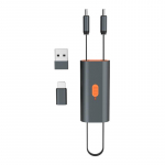 VAORLO OTG 4IN 1 CC kaabel valgustuse + USB-muunduriga USB 2.0 PD kiirlaadimise tugi Hiire arvuti klaviatuuri adapter hall v&auml;rv