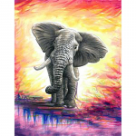 DIY Elephant 5D Teemantmaal t&auml;isring puur Teemanttikandid Loomad Mosaiik Rhinestone komplektid Seinakunst Kodukaunistuse kingitus Full Round 20x30CM