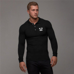 Muscleguysi meeste kevadriie pikkade varrukatega polos&auml;rk American Muscle Man Slim Fit T-s&auml;rgid, mugavad puuvillased topid M must