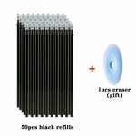 Kustutatav t&auml;itevarras Magic Kustutatav pliiats pestav k&auml;epide 0,5 mm sinine must tindiga geelpliiatsi kirjatarbed 50pcs black set