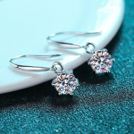 Smyoue Sterling Silver Lab Diamond Drop K&otilde;rvar&otilde;ngas Naiste &Uuml;marl&otilde;ikeline Moissanite Ear Hook K&otilde;rvar&otilde;ngad D V&auml;rv GRA sertifikaadiga ehted