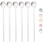 6 tk kuldne kohvitee segamislusikas Pika varrega j&auml;&auml;tise magustoidu lusikad Mini k&uuml;hvel roostevabast terasest k&ouml;&ouml;gin&otilde;ud h&otilde;be