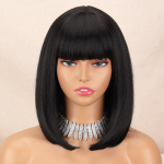 MISSQUEENi l&uuml;hikesed sirged Bob-parukad Bang Blonde kuldpruunide naturaalsete s&uuml;nteetiliste juustega naistele, igap&auml;evane Cosplay kuumakindel kiudparukas 30 cm