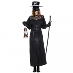 Naiste katkuarsti kost&uuml;&uuml;m Halloweeni Steampunk keskaegne linnunoka kost&uuml;&uuml;m L must