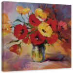 L&otilde;uenditr&uuml;kk Still Life Poppy Flowers 30x30 mitmev&auml;rviline