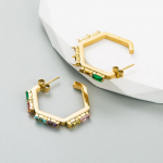 Naiste r&otilde;ngask&otilde;rvar&otilde;ngad Geomeetrilised titaanist terasest k&otilde;rvar&otilde;ngad v&auml;rvi s&auml;ilitavad galvaniseeritud tsirkoonist inkrusteeritud kvaliteetsed k&otilde;rvar&otilde;ngad OneSize valge