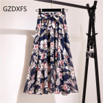 DX - uus Bohemian Chiffon poolpikk kleit kevadeks ja suveks Keskmise pikkusega k&otilde;rge v&ouml;&ouml;kohaga haldjas lilleline suur kiikseelik rannaseelik One size