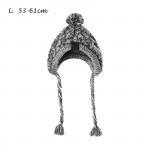 Talvine koeram&uuml;ts, armas soe talvem&uuml;ts koerale, m&uuml;ts pomponiga heegeldatud snoodiga L hall v&auml;rv