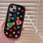 Korea Cute Love Heart Diamond Epoxy Glitter telefoni&uuml;mbris iPhone'ile 14 13 12 11 Pro Max Y2k Gemstone p&otilde;rutuskindel pehme kate Funda For iPhone 11Pro Max