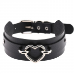 Heart Choker kaelakee PU-nahast Goth Choker kaelarihm Heart Punk Rock kaelarihmaga Reguleeritava suurusega Naiste meeste Harajuku gooti kaelarihm