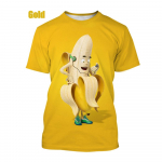 Suvine meeste ja naiste T-s&auml;rk L&otilde;bus Banaan Fruit Multifilm 3D Printimine Kaelusega T-s&auml;rk Unisex Mood vabaaja Suur l&uuml;hikeste varrukatega top XS