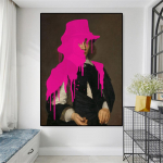 Graffiti stiil Muudetud kunstitr&uuml;kk Seinakunst Renessanss-portreeplakat Vintage portree Naljakas l&otilde;uendimaali galerii Kodukaunistus 21x30 No Frame