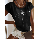 Suvine uus retro naiste T-s&auml;rk Punane s&uuml;damega mood 3D tr&uuml;kkimine L&uuml;hikeste varrukatega vabaaja t&auml;navaspordi O kraega naiste s&auml;rk M