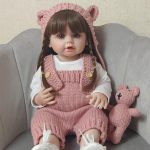 55 cm Reborn Dolls Full Body Silikoonist Vin&uuml;&uuml;lnukk Kaunitar pikkade juustega T&uuml;druk Elutruu Bewborn Baby Printsess Bebe Nukud Reborn Doll M&auml;nguasjad