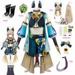 M&auml;ng Kirara Cosplay Kost&uuml;&uuml;m Parukas Kassik&otilde;rvad Saba Kingad Aksessuaarid T&auml;iskomplekt Anime Halloweeni Kost&uuml;&uuml;m Naistele XXXL L-(Costume+Wig)