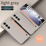 Samsung Z Fold5 Z Fold4 p&otilde;rutuskindla PC h&uuml;briidse karastatud klaasist esikilega korpuse kate + pliiatsi luksuslik kokkupandav telefoni korpus Samsung Z Fold5 roosa