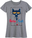 Pete The Cat Framed W Button l&uuml;hikeste varrukatega graafiline T-s&auml;rk kanarbikuhall S