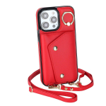 Wallet Crossbody telefoni&uuml;mbris Samsung Galaxy Z Flip 5 4 3 5G Flip5 Flip4 Flip3 5G r&otilde;ngaskaardi pesa hoidja kaelapael, nahkkate Samsung S23 utlra punane