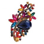 Waterdrop Faux Crystal Lill Pross Rhinestone Elegantne Riietus Aksessuaarid Kampsun Kardigan Mantel &Auml;ri&uuml;likond Rev&auml;&auml;rin&otilde;el Moe Ehted Kingitus roheline