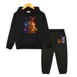 FNAF Kapuutsiga Komplektid Karu J&auml;nes M&auml;ng Kawaii Anime kapuutsiga S&uuml;gis poiste t&uuml;drukute pusa Fliisist pullover Jakk laste butiigi riided 140 must