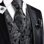 Hi-Tie Tuxedo vest meestele, &uuml;likond, vest kaelaside, taskur&auml;tik, mansetin&ouml;&ouml;bid pulma&auml;ri jaoks XL